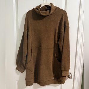 Free People Brown Knit Swim Coverup Hoodie